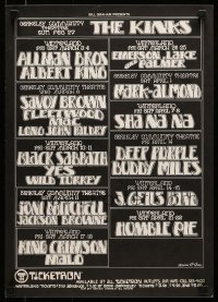 5g097 BILL GRAHAM 15x21 music poster 1972 featuring Black Sabbath, Fleetwood Mac, Kinks, more!