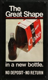 5g138 COCA-COLA 16x27 advertising poster 1960s no deposit, no return, it's a one-way bottle!!!