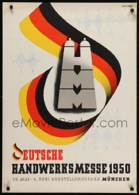 5g443 DEUTSCHE HANDWERKSMESSE 1950 24x33 German special poster 1950 Walter Muller art!