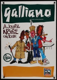 5g111 GALLIANO 24x33 Bulgarian music poster 1992 A Joyful Noise Tour, wild art of the band!