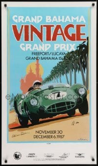 5g461 GRAND BAHAMA VINTAGE GRAND PRIX signed #41/300 23x39 poster 1987 by Simon & Sir Stirling Moss!