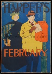 5g146 HARPER'S 13x19 advertising poster 1895 people at post box by Edward Penfield