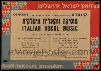 5g115 ITALIAN VOCAL MUSIC 19x27 Israeli music poster 1983 Robin Weisel Capsouto, Litevsky, more!