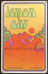 5g023 LEMON SKY signed #6/125 19x29 art print 1970 by artist David Edward Byrd, groovy art!