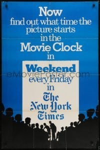 5g491 NEW YORK TIMES 27x41 special poster 1970s find out when pictures start with the Movie Clock!