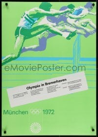 5g496 OLYMPISCHE SPIELE MUNCHEN 1972 23x33 German special poster 1970 hurdlers by Gaebele & Aicher!
