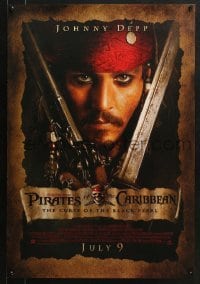 5g498 PIRATES OF THE CARIBBEAN 2-sided 19x27 special poster 2003 Curse of the Black Pearl!