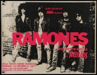 5g121 RAMONES 30x38 English music poster 1977 Rocket to Russia, image of the band lined up!