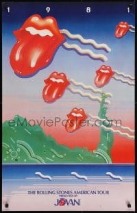 5g122 ROLLING STONES 23x36 music poster 1981 cool art for their American Tour by Johnson!