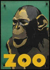 5g537 ZOO 17x24 German special poster 1920s wonderful close up art of ape by Osten-Sacken!