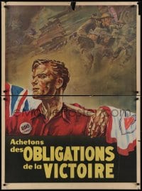 5g033 ACHETONS DES OBLIGATIONS DE LA VICTOIRE 36x48 Canadian WWII war poster 1944 Ron White art!