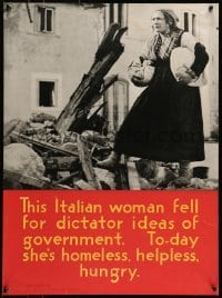 5g039 THIS ITALIAN WOMAN 20x27 WWII war poster 1944 woman standing on destroyed building!