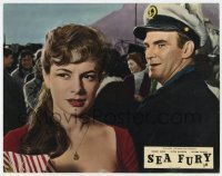 5h788 SEA FURY English LC 1958 Stanley Baker looks at sexy Luciana Paluzzi over his shoulder!