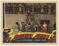 5h167 ARGENTINE NIGHTS LC 1940 The Andrews Sisters performing musical number on shipboard!
