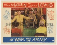 5h171 AT WAR WITH THE ARMY LC #8 1951 soldiers Dean Martin & Jerry Lewis with band on stage!