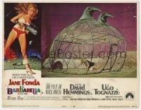 5h176 BARBARELLA LC #1 1968 great image of sexy Jane Fonda trapped in wacky bird cage!