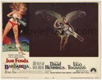 5h177 BARBARELLA LC #3 1968 great image of sexy Jane Fonda flying w/ winged angel John Phillip Law!