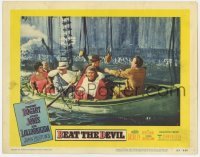 5h182 BEAT THE DEVIL LC #5 1953 Humphrey Bogart & others in lifeboat, directed by John Huston!