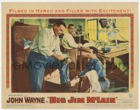 5h196 BIG JIM McLAIN LC #2 1952 two cops watch John Wayne holding device, anti-Communist!