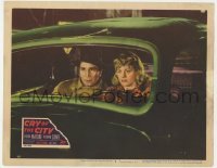 5h292 CRY OF THE CITY LC #5 1948 close up of Richard Conte & Shelley Winters in car, film noir!