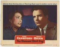5h295 DAMNED DON'T CRY LC #4 1950 close up of worried Joan Crawford looking at Kent Smith!