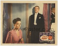 5h300 DARK CORNER LC 1946 standing Clifton Webb in tuxedo looks down at pretty Cathy Downs!