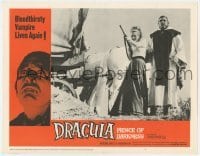 5h336 DRACULA PRINCE OF DARKNESS LC #6 1966 Andrew Keir standing by Suzan Farmer aiming rifle!