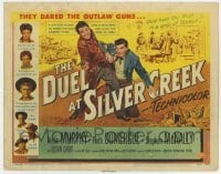 5h032 DUEL AT SILVER CREEK TC 1952 Audie Murphy & Stephen McNally dared the outlaw guns!