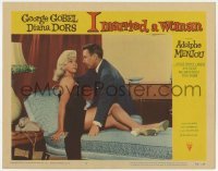 5h478 I MARRIED A WOMAN LC #2 1958 close up of sexy Diana Dors with George Gobel laying on bed!