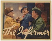 5h492 INFORMER LC 1935 John Ford, close up of Joe Sawyer holding back angry Victor McLaglen!