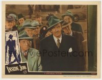 5h494 INSIDE JOB LC 1946 Preston Foster with lots of people behind him, written by Tod Browning!