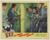 5h511 IT! THE TERROR FROM BEYOND SPACE LC #6 1958 5 men with guns drawn about to confront monster!
