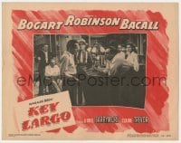 5h528 KEY LARGO LC #7 1948 Lauren Bacall & most of cast watch Gomez hold gun on Humphrey Bogart!