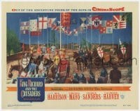 5h535 KING RICHARD & THE CRUSADERS LC #5 1954 great image of George Sanders & knights on horses!