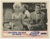 5h538 KISS ME, STUPID LC #3 1965 c/u of Dean Martin & sexy Kim Novak with drinks, Billy Wilder!