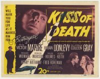 5h063 KISS OF DEATH TC 1947 Henry Hathaway, Richard Widmark, Victor Mature, film noir classic!
