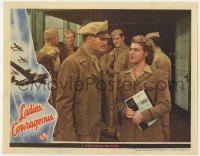 5h546 LADIES COURAGEOUS LC 1944 great close up of WWII airplane factory worker Diana Barrymore!