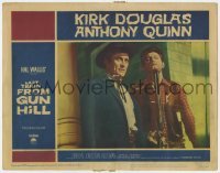 5h562 LAST TRAIN FROM GUN HILL LC #3 1959 c/u of Kirk Douglas & Holliman, directed by John Sturges!