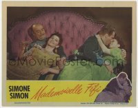 5h592 MADEMOISELLE FIFI LC 1944 sexy Simone Simon & John Emery kissing on couch with other couple!