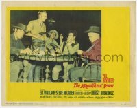 5h595 MAGNIFICENT SEVEN LC #8 1960 best candid shot of Steve McQueen & top stars playing poker!