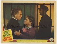 5h620 MEN OF BOYS TOWN LC 1941 Spencer Tracy as Father Flanagan is proud of Mickey Rooney!