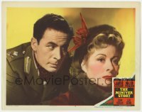 5h625 MINIVER STORY LC #6 1950 close up of Leo Genn staring at pretty Greer Garson from behind!