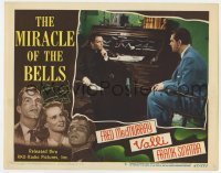 5h627 MIRACLE OF THE BELLS LC #8 1948 priest Frank Sinatra talks with press agent Fred MacMurray!