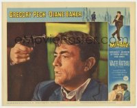 5h629 MIRAGE LC #6 1965 best close up of Gregory Peck with gun pointed at his head!