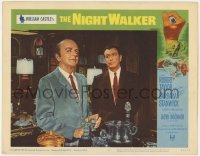 5h677 NIGHT WALKER LC #2 1965 William Castle, Robert Taylor looks at Hayden Rorke with drink in hand!