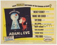 5h089 PRIVATE LIVES OF ADAM & EVE TC 1960 wacky art of sexy Mamie Van Doren & devil Mickey Rooney!