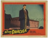 5h737 RETURN OF DRACULA LC #2 1958 great portrait of vampire Francis Lederer standing by coffin!