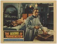 5h742 REVENGE OF FRANKENSTEIN LC #5 1958 Francis Matthews in lab by monster on operating table!