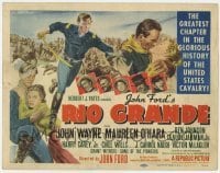 5h092 RIO GRANDE TC 1950 great artwork of John Wayne & Maureen O'Hara, directed by John Ford!