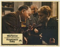 5h762 ROSEMARY'S BABY LC #4 1968 Maurice Evans looks at Mia Farrow's necklace, Roman Polanski!